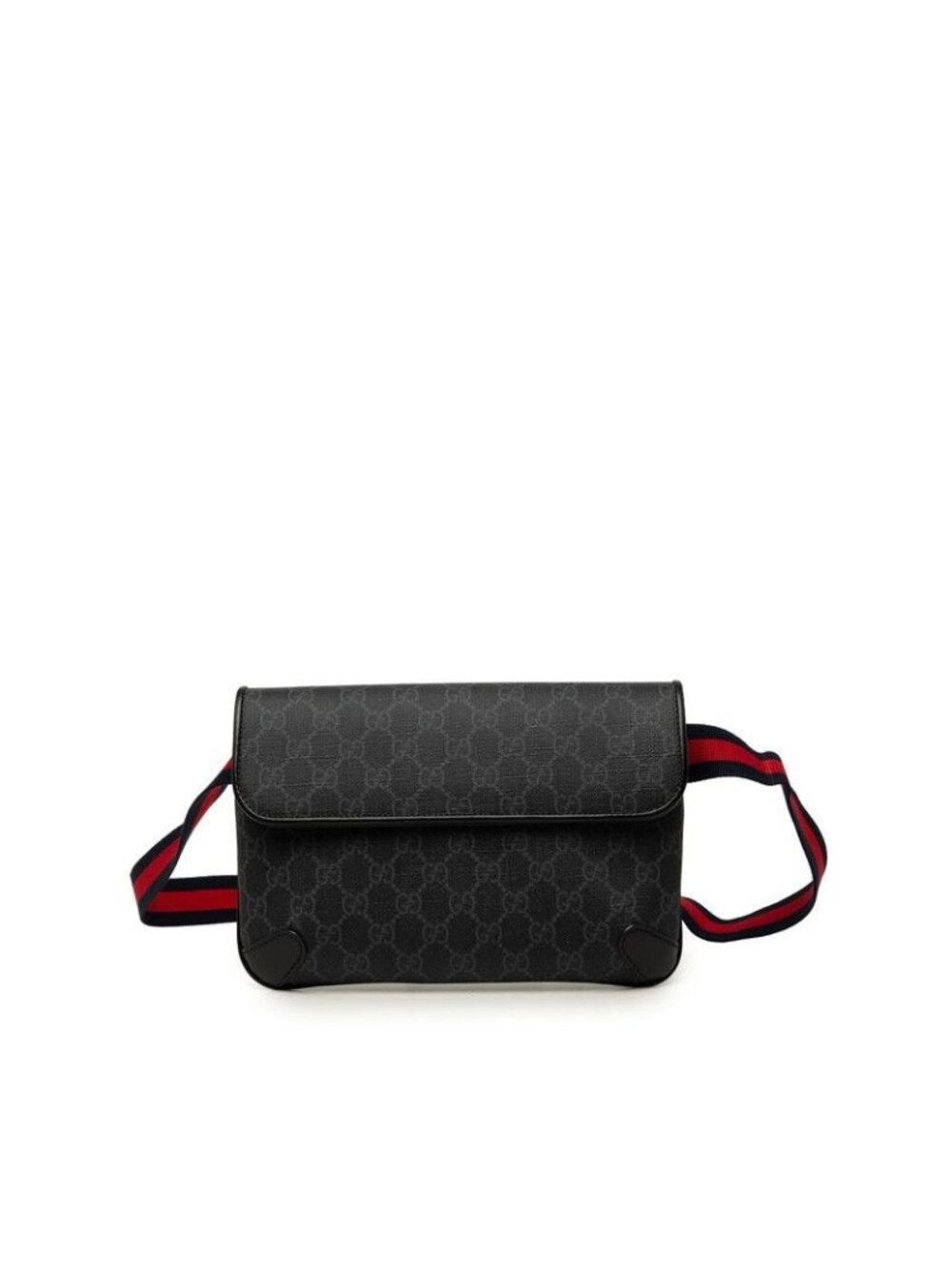 Gucci GG Supreme Belt Bag Black Gray Leather